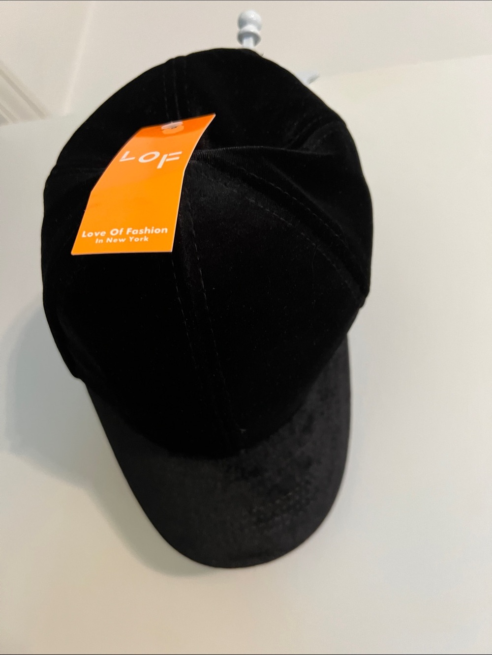LOF Black Velvet Baseball Cap with Brim